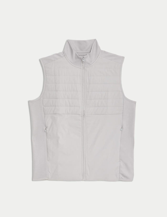Funnel Neck Quilted Gilet · Silver Grey