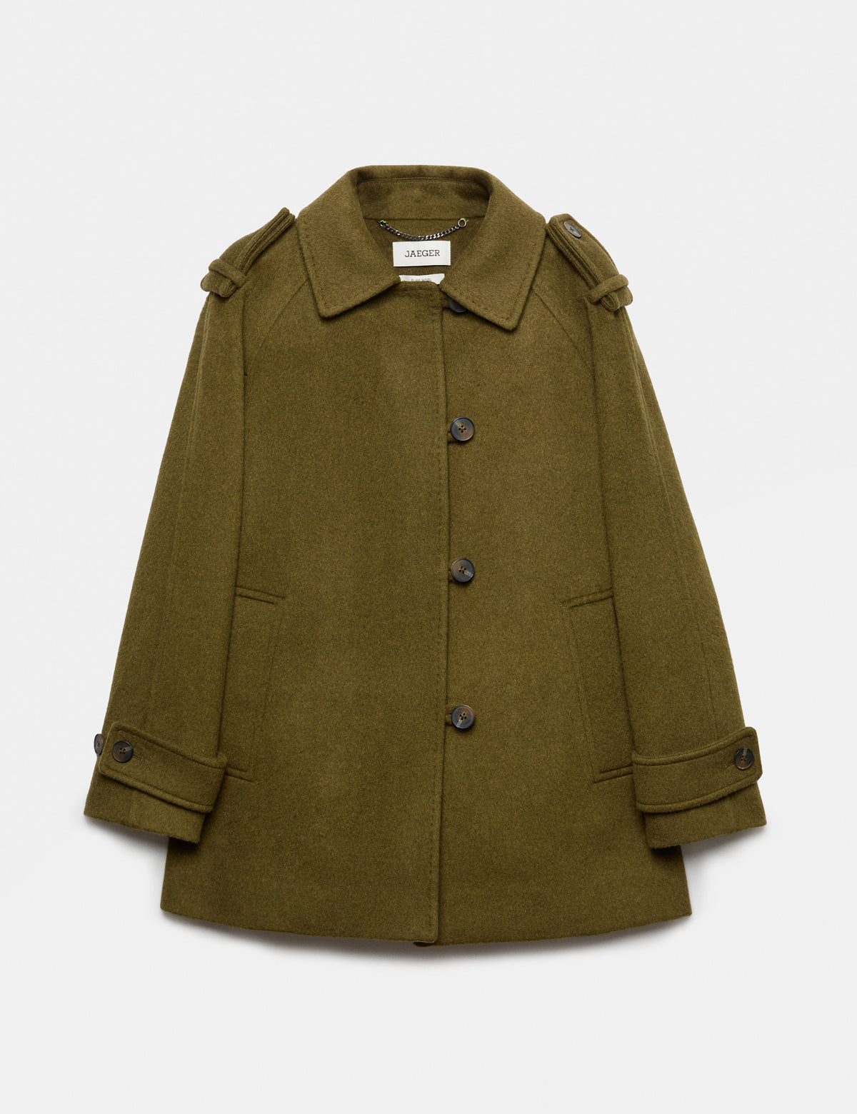 Women's Wool Coat in Green | wool coat | SAVINTARI