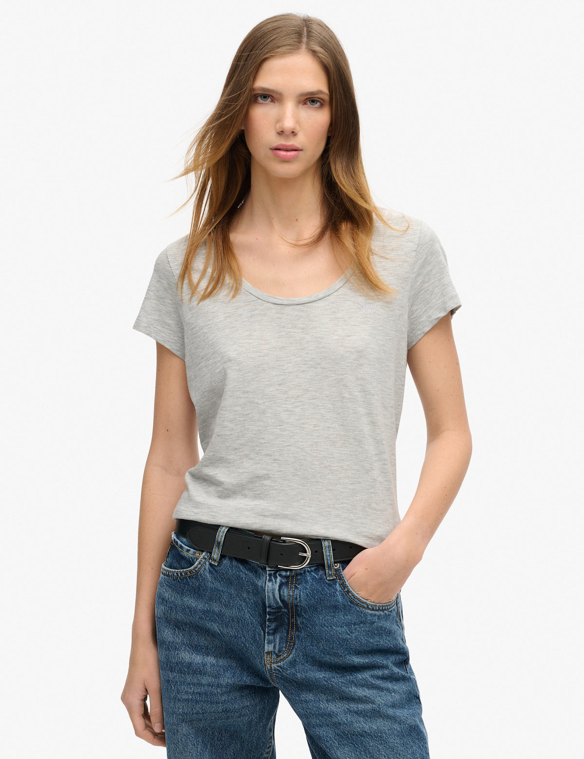 Women's T-Shirt in Grey | t shirt | SAVINTARI