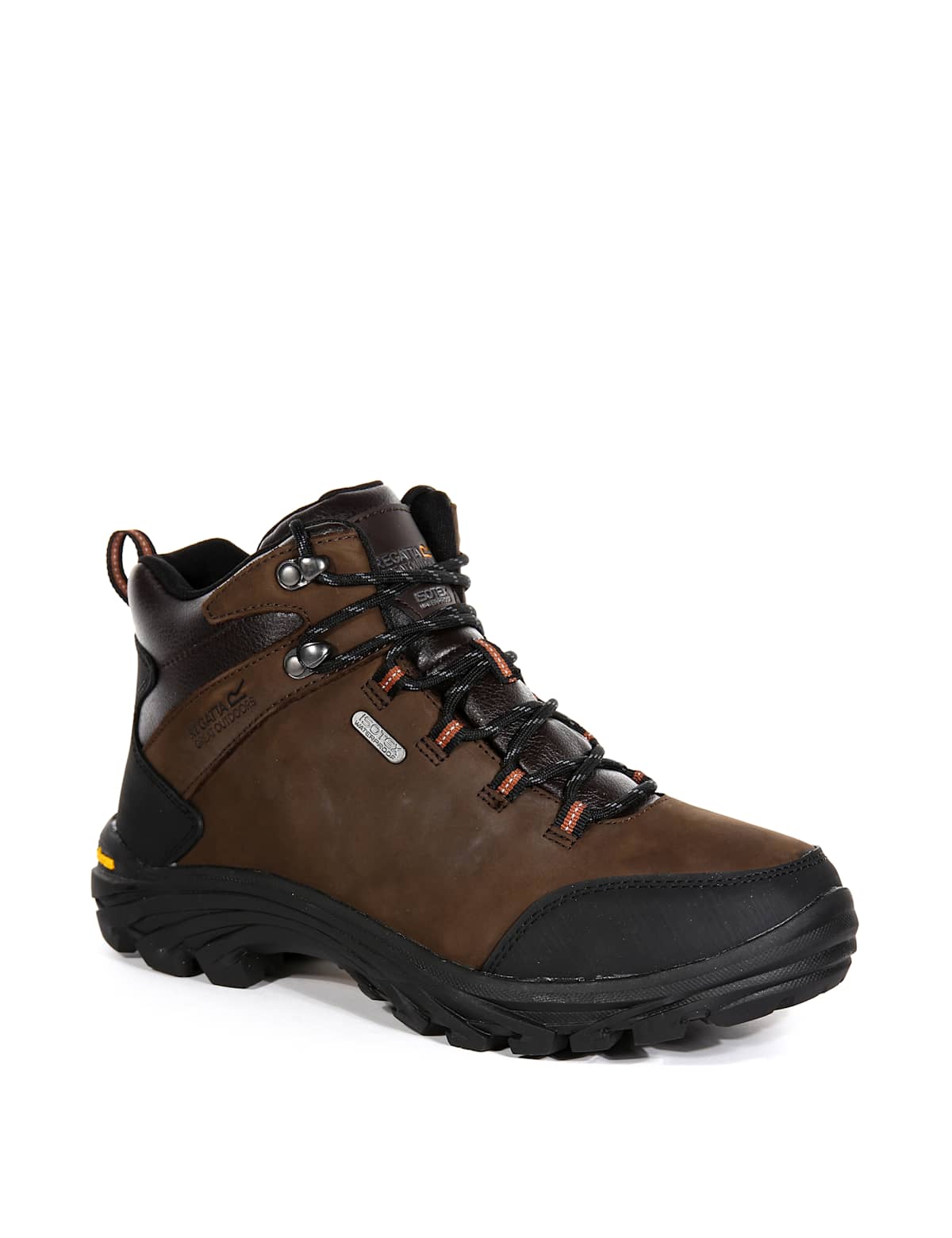 Men's Burrell Leather Waterproof Walking Boots - Brown | SAVINTARI