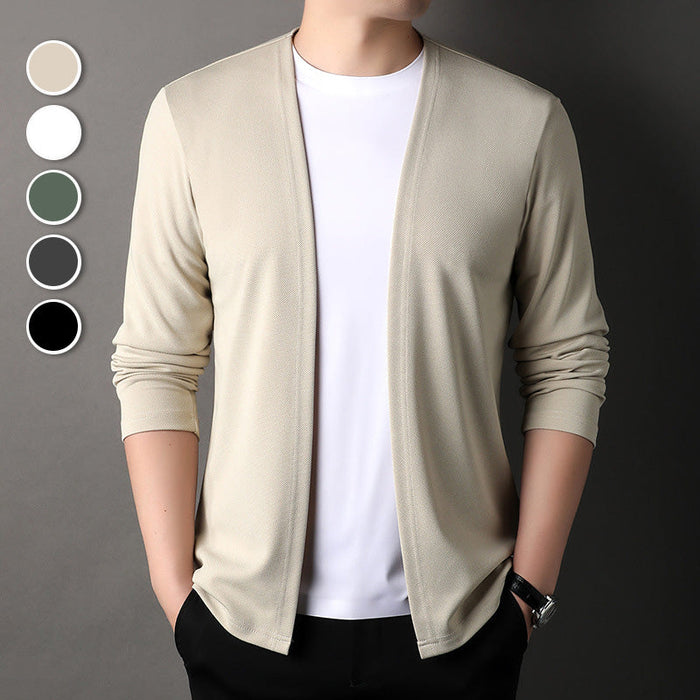 Men's [perfect gift] Fall Simple Casual Cardigan - White | Autumn Hoodie Layer | SAVINTARI