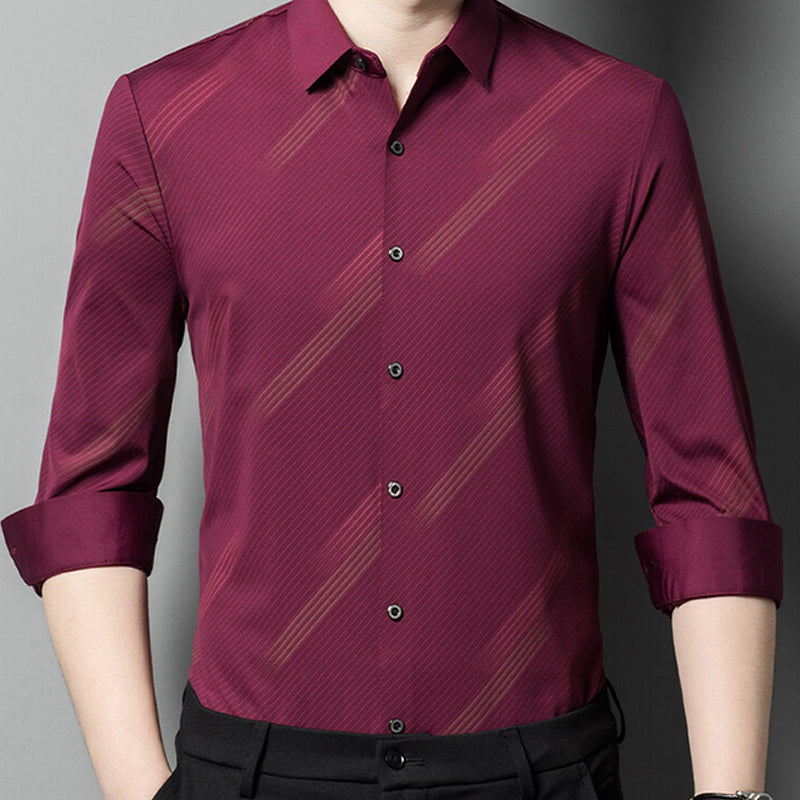 Men's 2024 New Year's Hot Sale - Business Casual Shirt（50 - Navy | SAVINTARI