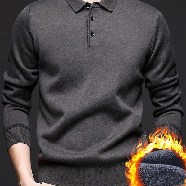 Men's Gift Choice - Winter Lapel Padded Thickened Sweater（50 - Gray-Brown | SAVINTARI