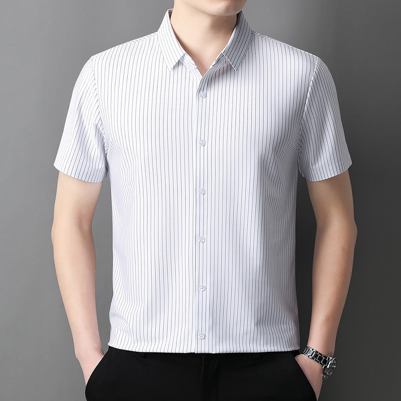 Men's ⏳Summer Specials Cooling Striped Button Down Shirt - Black | SAVINTARI