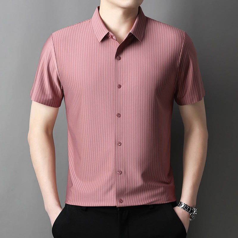 Men's ⏳Summer Specials Cooling Striped Button Down Shirt - Black | SAVINTARI