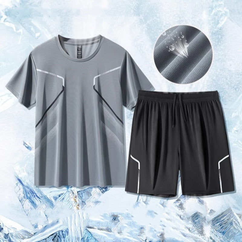 Men's Time-Limited Specail Quick Dry T-Shirt & Shorts Set - Black | SAVINTARI