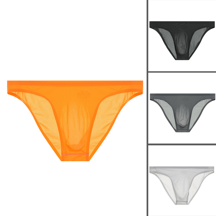 Men's Ultra-thin, Semi-sheer 3D Molded Pouch Sexy Underwear - 4PCS/SET/4 - 4PCS/SET/4 Colors（Black+Dark G | Men's Seasonal Edit | SAVINTARI