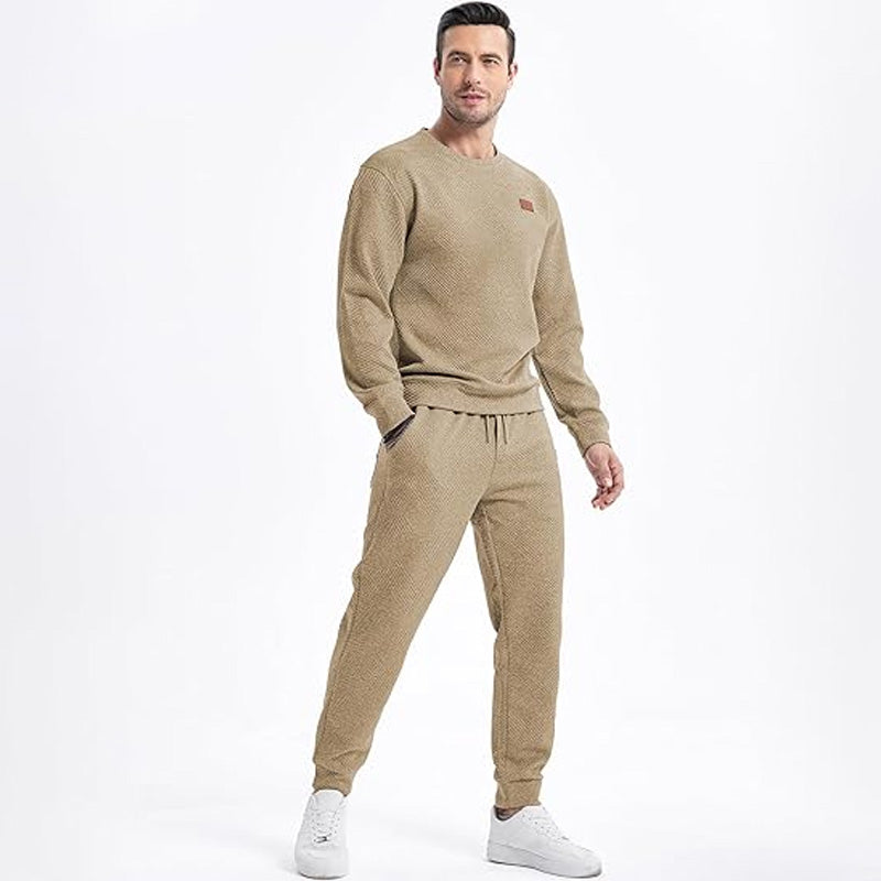 Men's Athletic 2-Piece Set - Sweatshirt & Joggers - Black | SAVINTARI