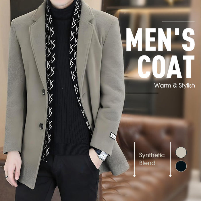 Men's Warm & Stylish Coat - Black | Transitional Coat | SAVINTARI