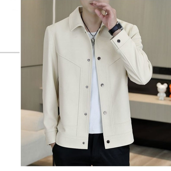 Men's Casual Button-Up Jacket - Gray | Light Jacket Layer | SAVINTARI