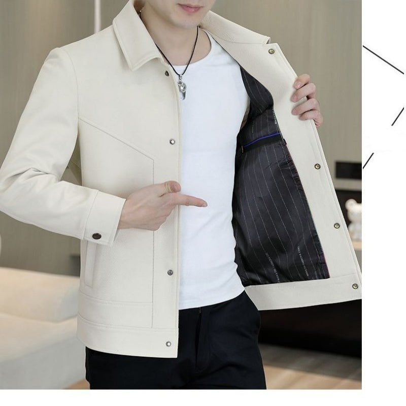 Men's Casual Button-Up Jacket（50 - Gray | SAVINTARI