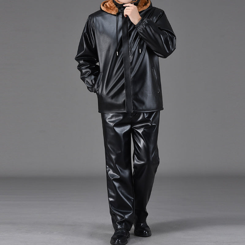 Men's Casual Fashion Warm Jacket & Pants - Navy | SAVINTARI