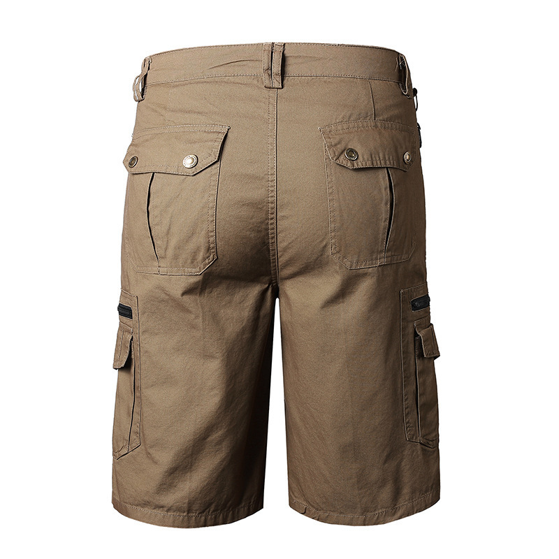Men's Casual Cargo Shorts with Multiple Pockets - Black | SAVINTARI