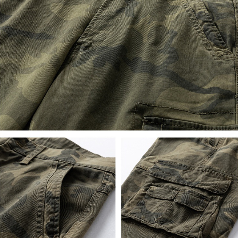 Men's Relaxed Fit Camo Cargo Pants - Khaki | SAVINTARI