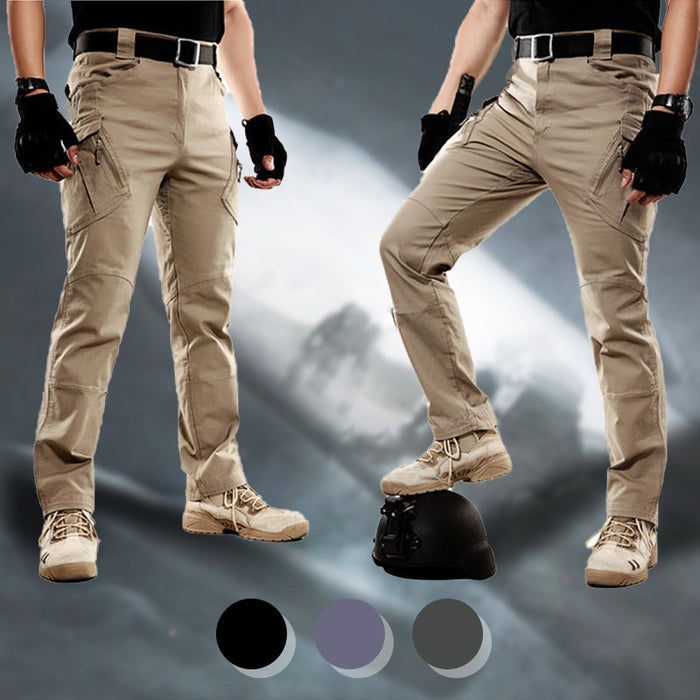 Men's Waterproof Abrasion-Resistant Multi-Pocket Tactical Pants - Khaki | Smart Casual Trousers | SAVINTARI